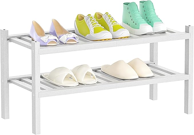 Shoe Rack 2-Tier Organizer-Stackable Storage Shelf by Unknown