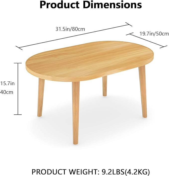 Oval Coffee Table Low Table - Image 3