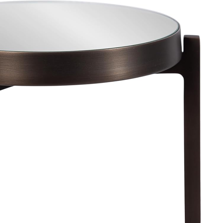 Kate and Laurel Aguilar Modern Mirrored Round Drink Table, Metal Accent Table - Image 6