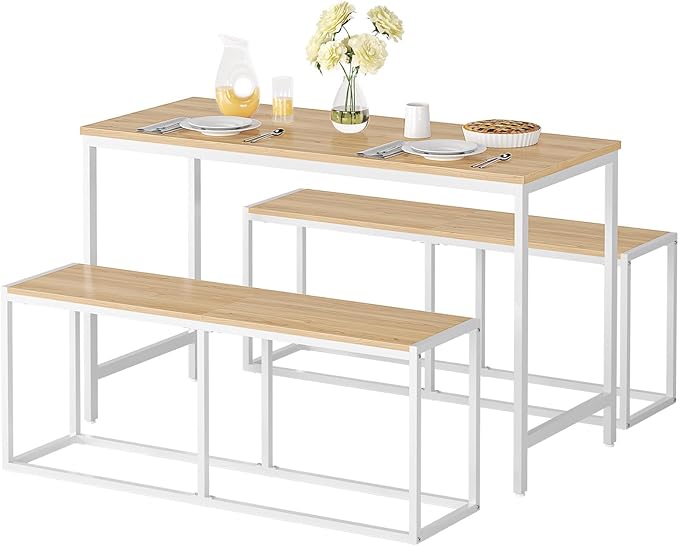 HOOBRO Dining Bench, 47.2 Inch Industrial Style Kitchen Table Bench, Steel Frame - Image 9