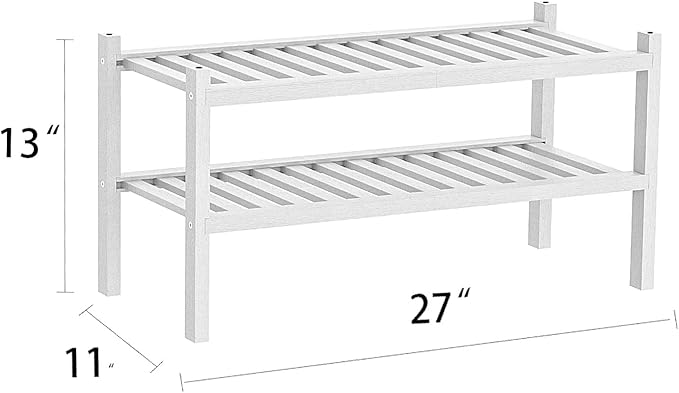 Shoe Rack 2-Tier Organizer-Stackable Storage Shelf - Image 3