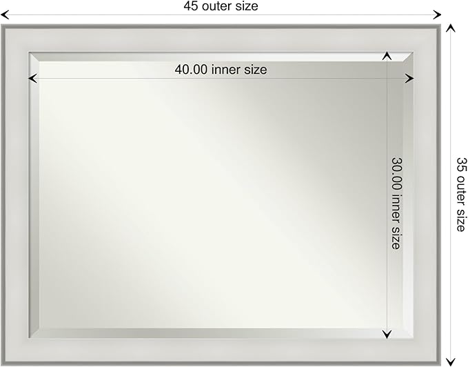 Amanti Art White Bathroom Mirror - Image 4