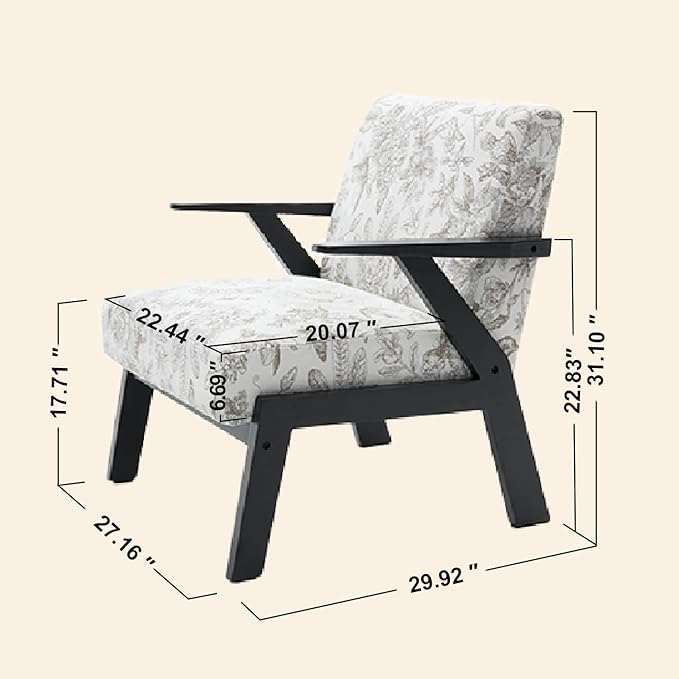 GDFStudio Aogex Accent Chair, Upholstered Club Chair, Printed Design Armchair - Image 2
