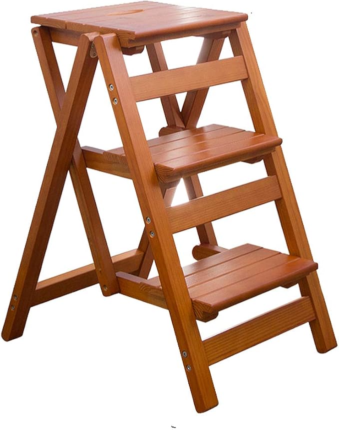 KINGBO Step Stool for Adults/Step Ladder/Counter Chair, 3-Step Folding Portable by KINGBO