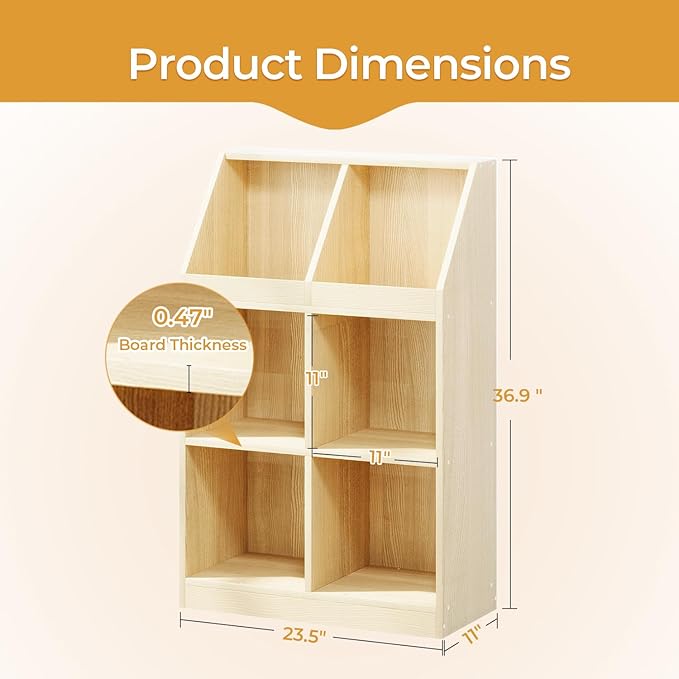 6-Cube Wooden Storage Bookcase - Image 2