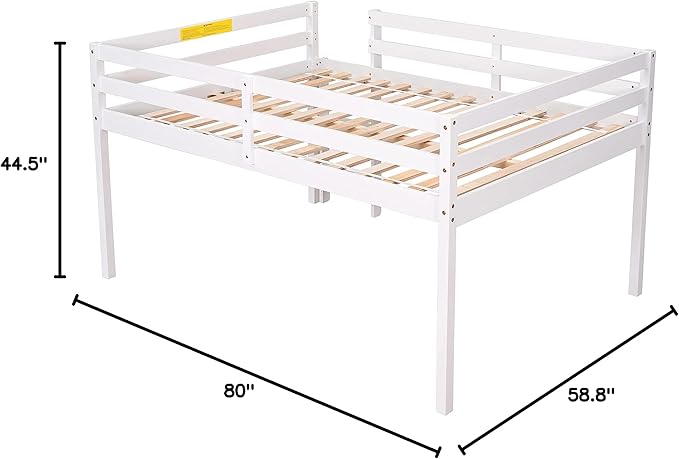 HomSof Full Loft Bed with Guard Rail & Ladder, No Box Spring Needed, Easy - Image 12