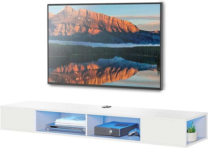 WAMPAT 70 inch Floating TV Stand, Entertainment Center Media Console, Wall - Image 8