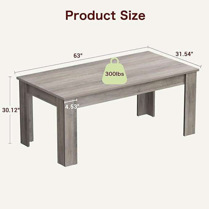 Dining Table for 4-6, Rectangular Dining Room Dinner Table - Image 8