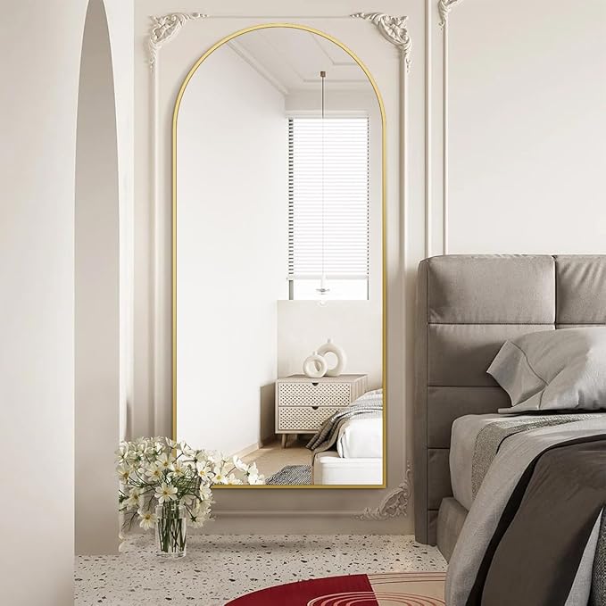 Koonmi 30"x71" Arched Full Length Mirror, Standing Hanging or Leaning - Image 6