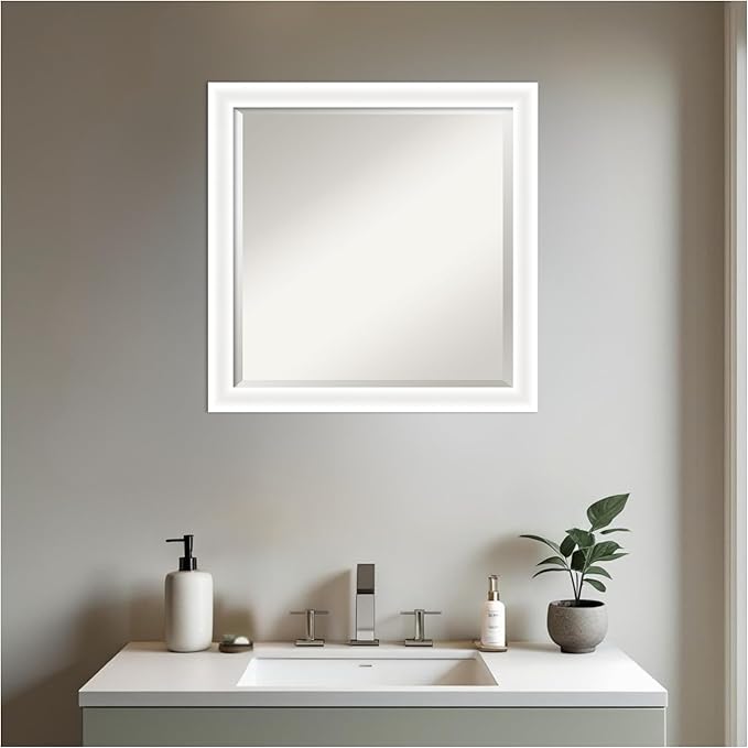Amanti Art White Bathroom Mirror - Image 5