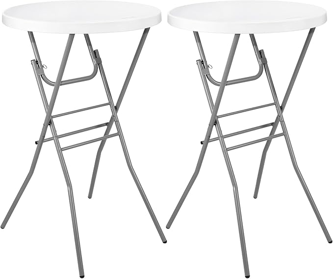 Cocktail Table 28in Folding Round High Top Indoor Outdoor by Home