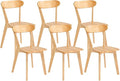 DELAVIN Soild Wood Dining Chairs Set of 6, Mid Century Oak Wood Kitchen Chairs by DELAVIN