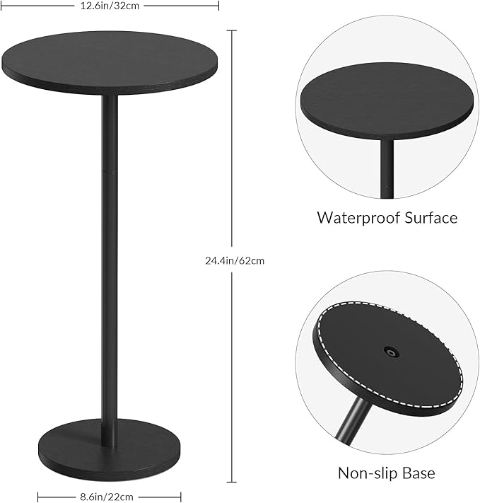 Round Small Side Table Set of 2, Drink Tables - Image 3