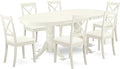 East West Furniture VABO7-LWH-LC 7 Piece Dining Table Set Consist of an Oval by EastWestFurniture