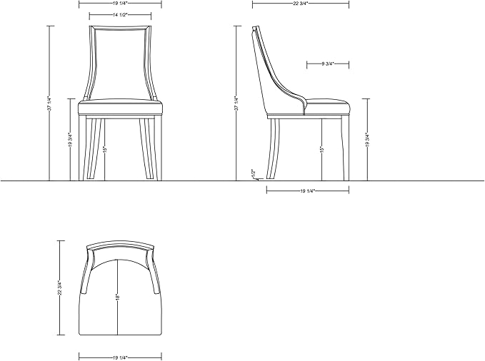 Manhattan Comfort Grand Faux Leather Dining Chairs, Traditional Design - Image 3