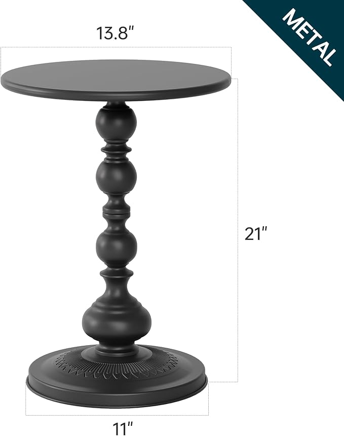 Metal Round Side Table, Small Drink Table - Image 3