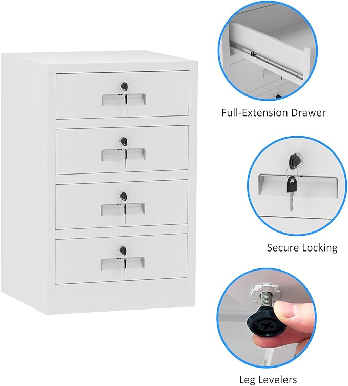 Metal Storage Cabinet with Lockable Drawers - Image 6