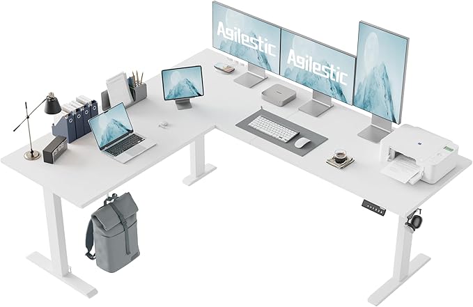 Agilestic 75 Inch L Shaped Standing Desk Adjustable Height, Corner Standing Desk by Agilestic
