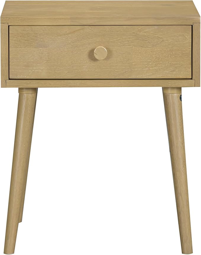 NTC Lux Solid Wood Nightstand, Mid Century Modern Side Table Bedroom, Bedside by NTC