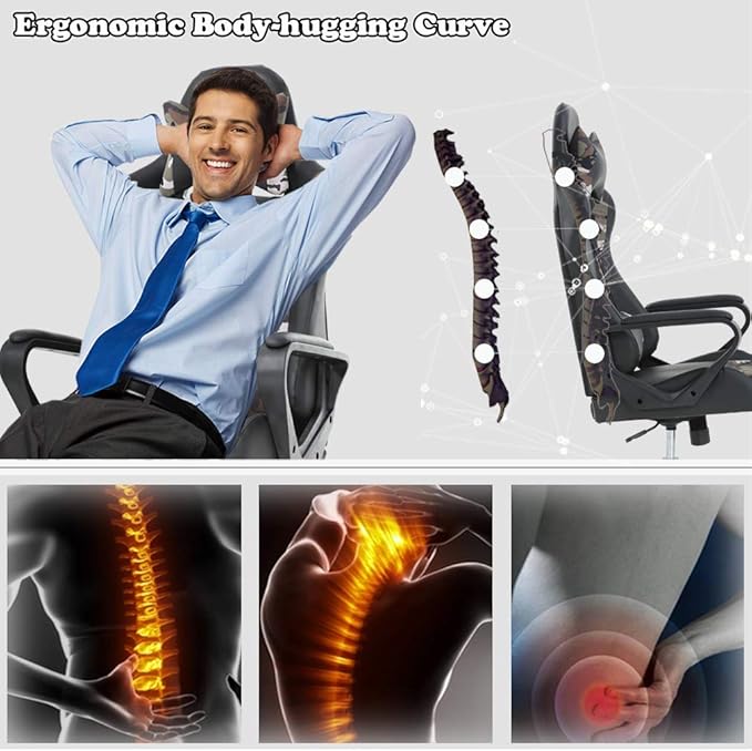 Office Chair Gaming Chair Desk Chair Ergonomic Executive Swivel Rolling - Image 4