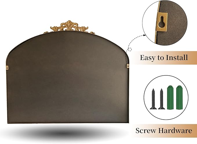 ironsmithn Gold Arched Mirror, Metal Decorative Accent Mirror - Image 7