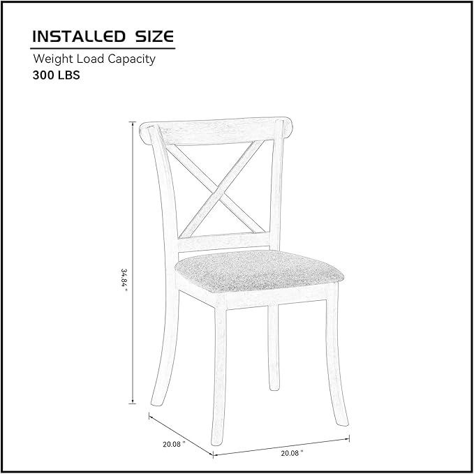 Wooden Dining Chairs Set of 2, Kitchen Chairs Upholstered Dining Chair - Image 2
