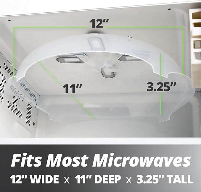 Magnetic Splatter Cover, 12-Inch Clear BPA-Free Food Lid, Vented Plate Guard - Image 2