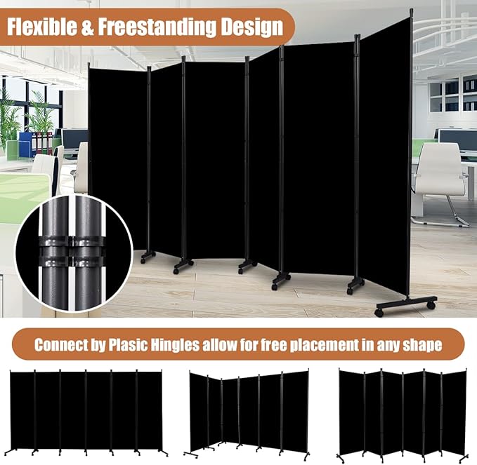 Room Divider Portable 132'' Partition Room Dividers and Folding Privacy Screens - Image 4