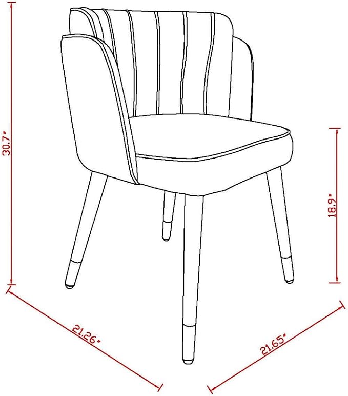 Manhattan Comfort Zephyr Modern Velvet Dining Chair, Solid Wood Frame - Image 3