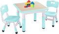 FUNLIO Kids Table and 2 Chairs Set, Height Adjustable Toddler Table and Chair by FUNLIO