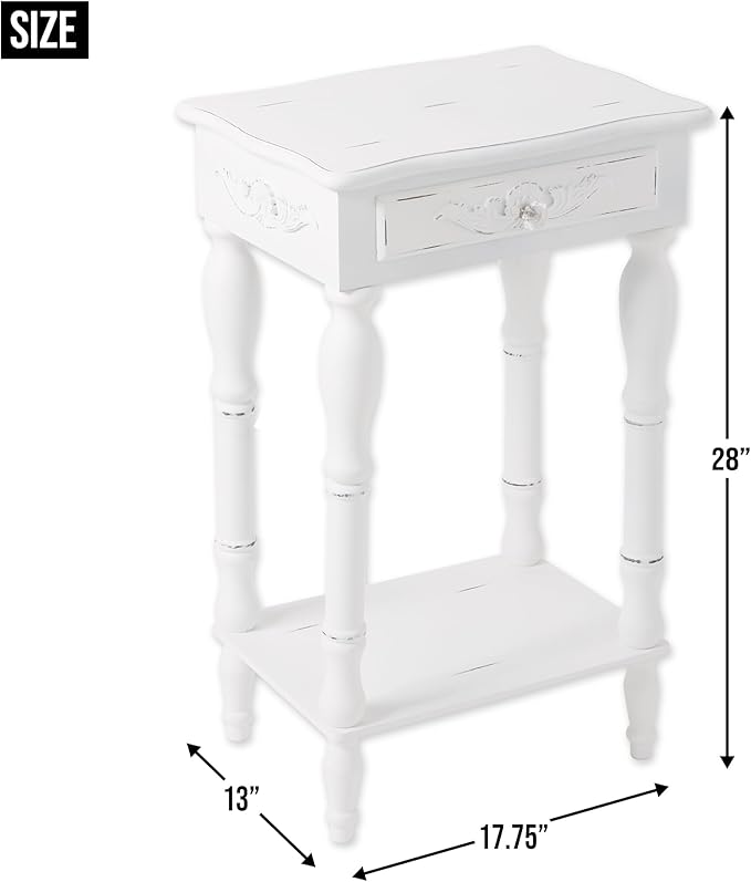 Carved White Side Table - Image 3