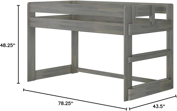 Max & Lily Modern Farmhouse Low Loft Bed, Twin Bed Frame - Image 2