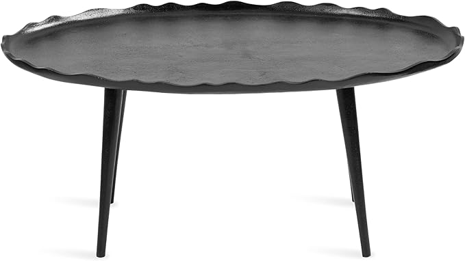 Kate and Laurel Alessia Modern Oval Coffee Table, Metal Living Room Table - Image 8