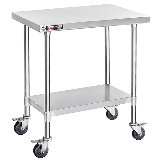 DuraSteel 30x36 NSF Stainless Steel Cart Work Table by DuraSteel