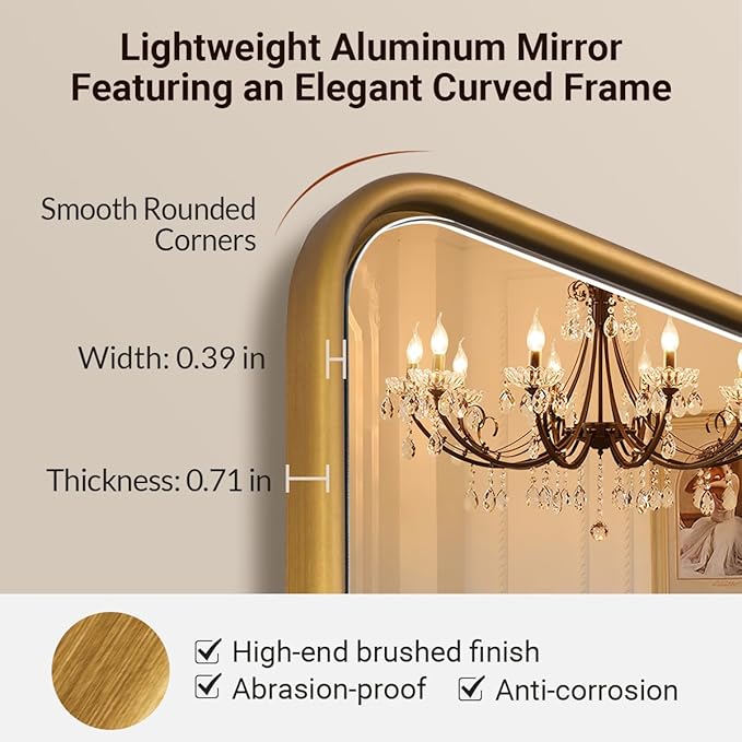 ANDY STAR Gold Pivot Mirror, Farmhouse Rectangle Bathroom Mirror - Image 7