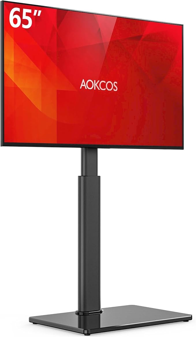 Swivel TV Floor Stand for 32-65 Inches TVs, 8 Level Height Adjustable Corner by Aokcostvstand