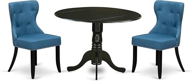 East West Furniture DLSI3-BLK-21 3 Piece Dining Table Set by EastWestFurniture
