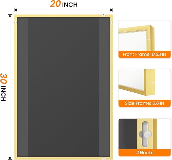 Bathroom Vanity Mirror for Wall, HD Shatterproof Glass, Hangs Horizontally or - Image 8