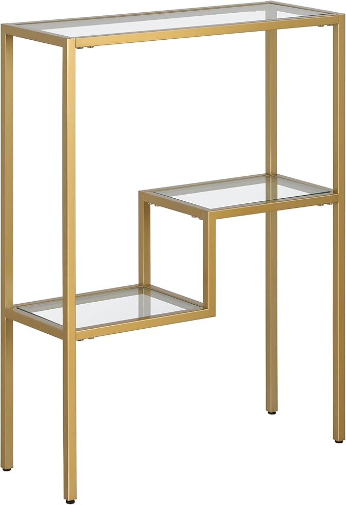 Henn&Hart 22" Wide Rectangular Console Table in Brass, Entryway Table, Accent by HennHart