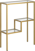 Henn&Hart 22" Wide Rectangular Console Table in Brass, Entryway Table, Accent by HennHart