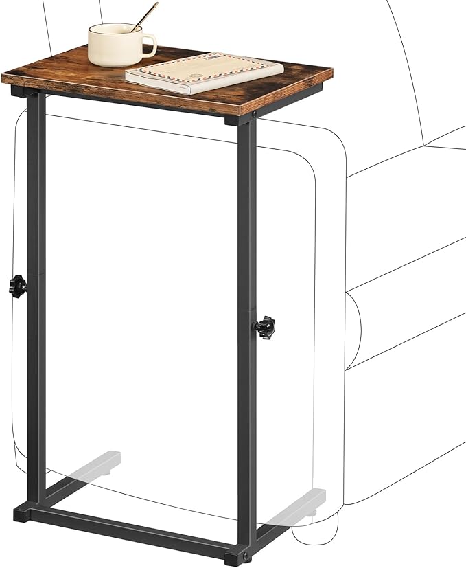 HOOBRO C Shaped End Table, Adjustable Height Side Table by HOOBRO