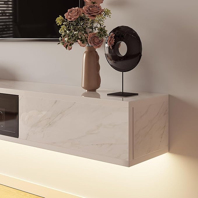 High Gloss Floating TV Stand, Under TV Floating Shelf, Floating TV Cabinet - Image 5
