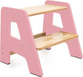 2-Step Wooden Step Stool for Toddlers | Kids Stool for Bathroom Sink & Kitchen by Ocodile
