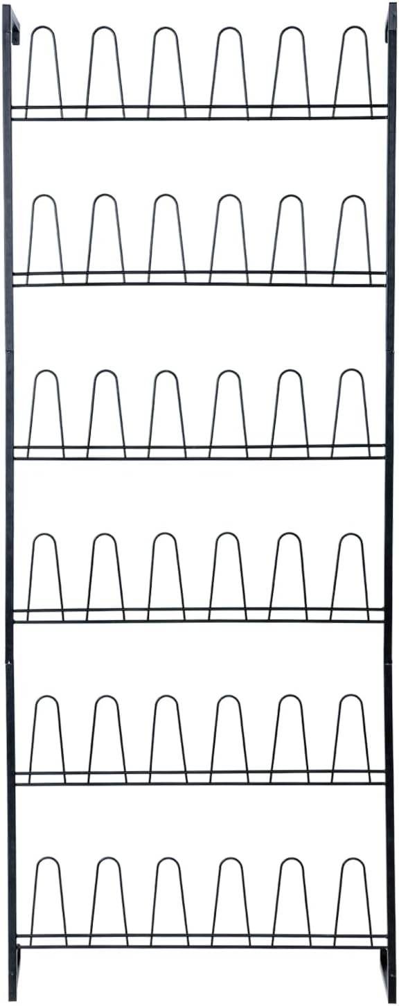 MyGift 70 Inch Black Metal Shoe Organizer - Image 7