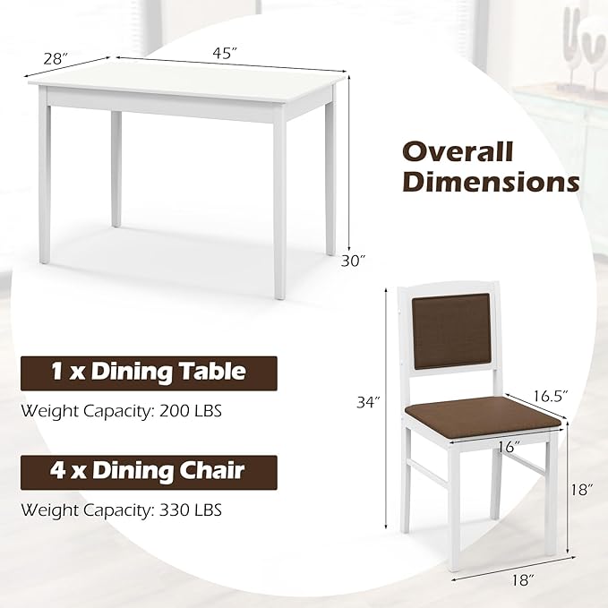 Giantex 5-Piece Dining Table Set - Image 8