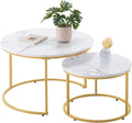 VEVOR Nesting Tables, Coffee Table Set of 2, 27.6 inch Round Coffee Table by VEVOR