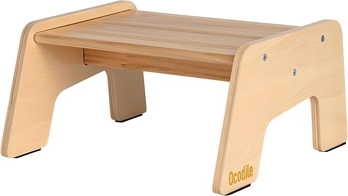 1-Step Wooden Step Stool for Toddlers | Kids Step Stool for Bathroom Sink by Ocodile