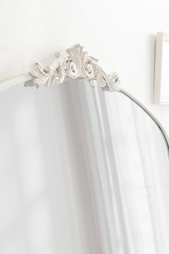 Kate and Laurel Arendahl Ornate Traditional Arched Mirror; 36 x 29; White; - Image 5