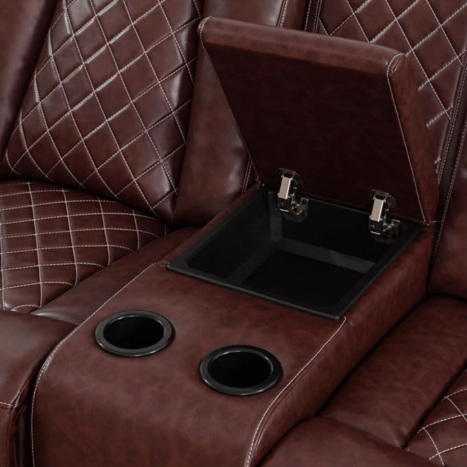 Electric Power Recliner Loveseat Set Living Room Furniture, Comfy Home Theater - Image 4