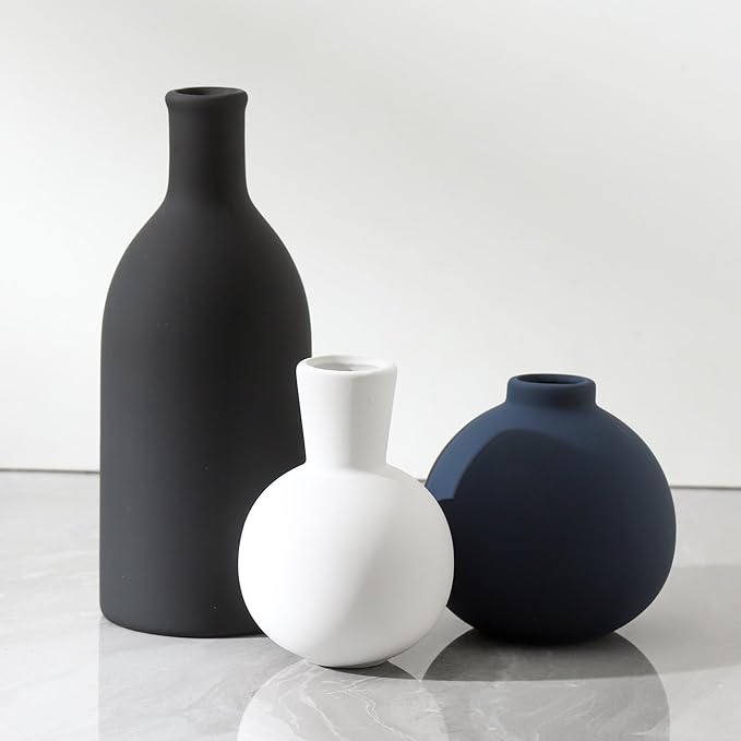 Ceramic Vase Set of 3 | Vases Home Decor | Decorative Flower Table Rustic Vase - Image 9